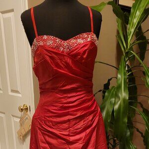 Red Dress with embroidery.